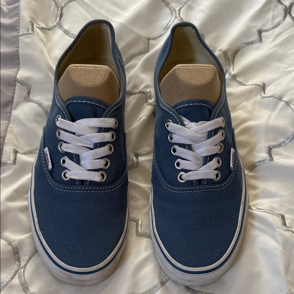 Vans Blue Canvas Shoes with White Accents